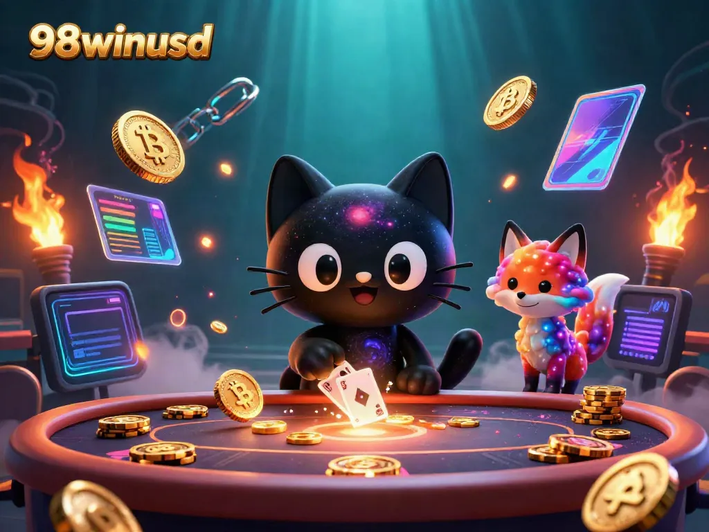 Engage in exciting gameplay with 98winusd at a cosmic casino filled with animated characters.