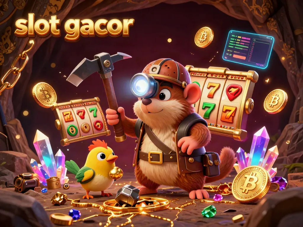 Experience the thrill of slot gacor with vibrant characters and glowing symbols in a dynamic casino scene.