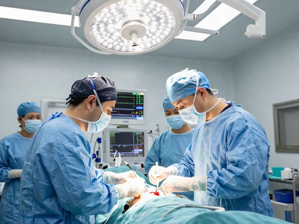 Thoracic surgery in Abu Dhabi - skilled surgeon performing a minimally invasive procedure in an advanced surgical theater.