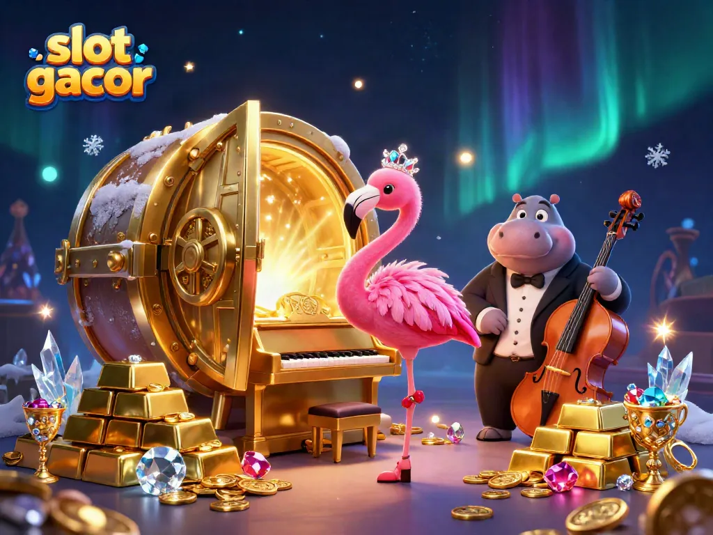 Mainkan slot gacor dalam suasana kasino glamor dengan penyanyi flamingo dan bassist hippo