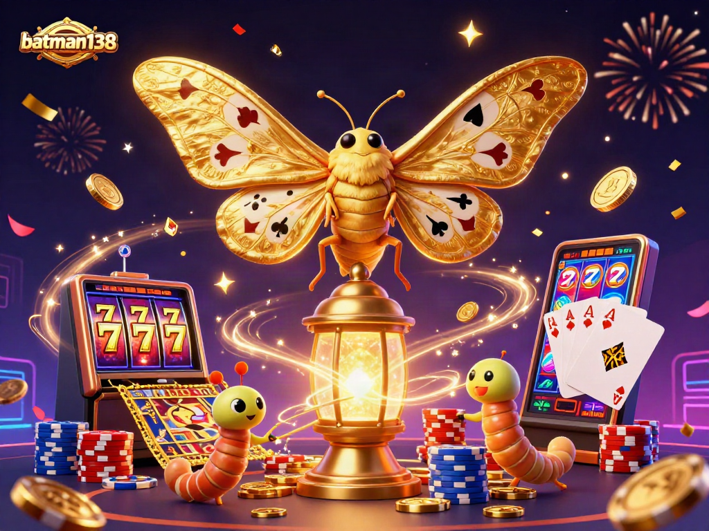 Spinning slot reels and cascading coins enhance the vibrancy of batman138’s online casino experience.
