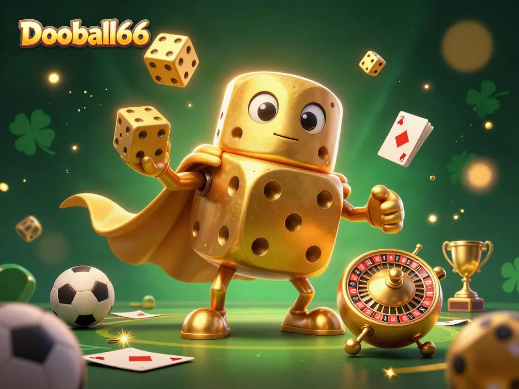 Dooball66 showcases thrilling sports betting excitement with dynamic characters in a vibrant scene.