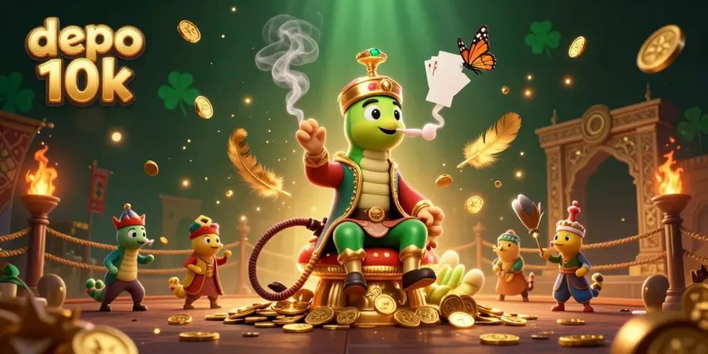 Win big with depo 10k in a vibrant 3D casino scene showcasing betting excitement.