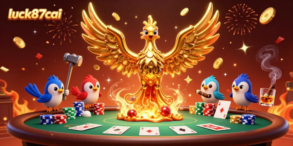 Experience exciting gameplay with luck87cai, showcasing a dynamic casino scene of winning poker moments.