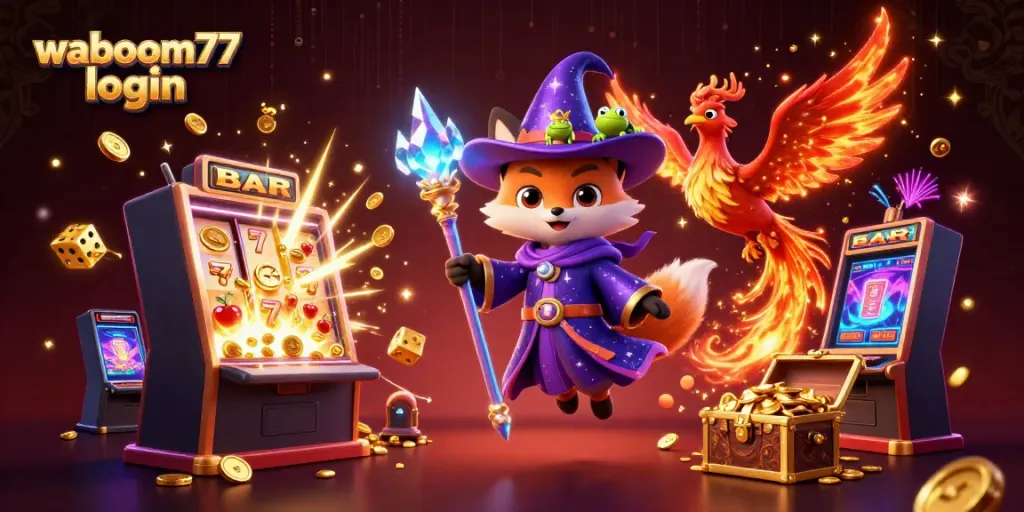 Experience the magic with waboom77 login at this vibrant casino scene bursting with excitement.