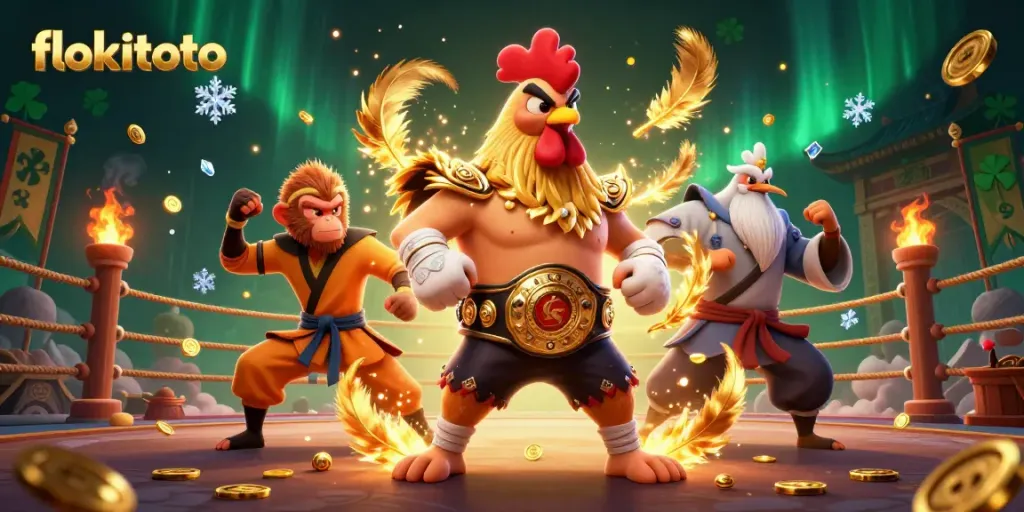 Experience epic wins with flokitoto in this dynamic casino-themed scene filled with excitement.