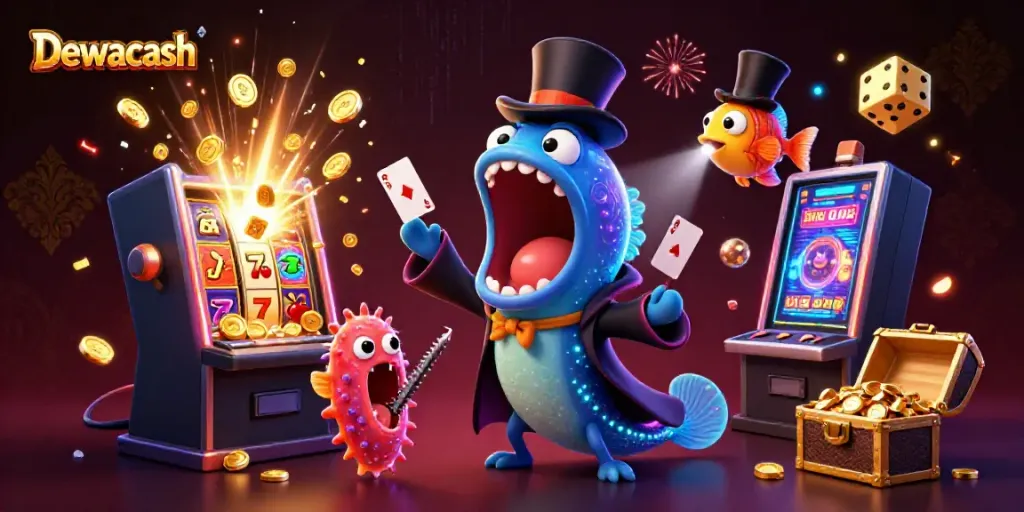 Experience exciting gameplay at Dewacash as the deep-sea characters engage in magical casino antics