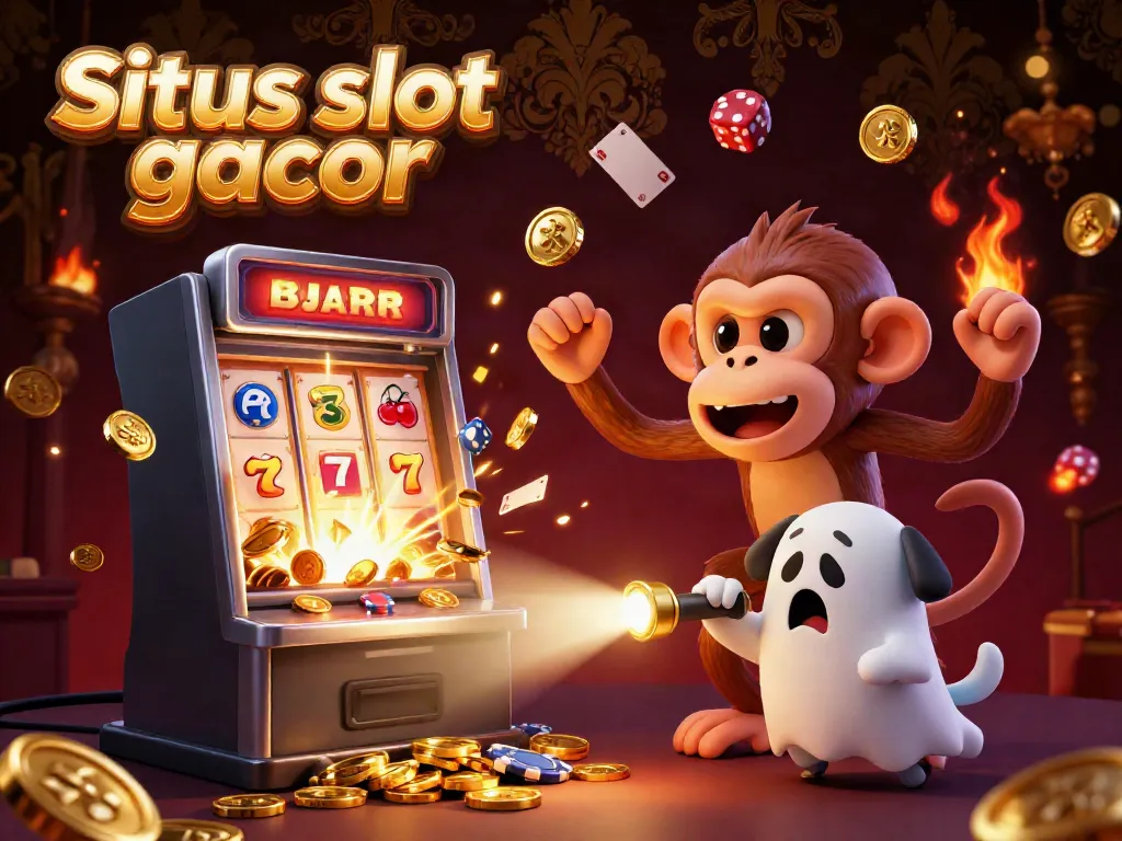 Experience excitement with Situs slot gacor as mischievous characters and jackpot explosions fill a haunted casino.