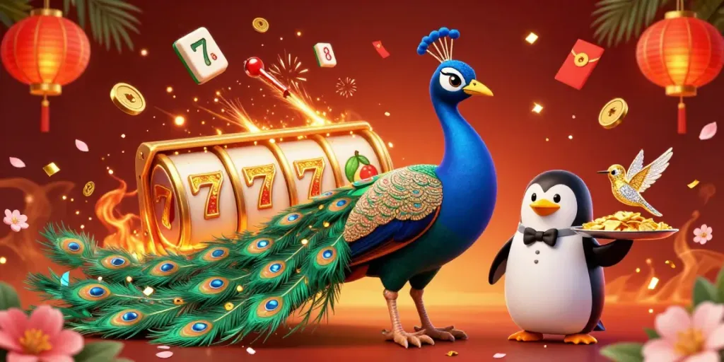 Experience thrilling Spokane gutter cleaning action with vibrant 3D characters amid casino elements.