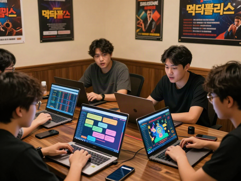 먹튀폴리스에 대한 전략을 논의하는 온라인 커뮤니티의 다채로운 모습