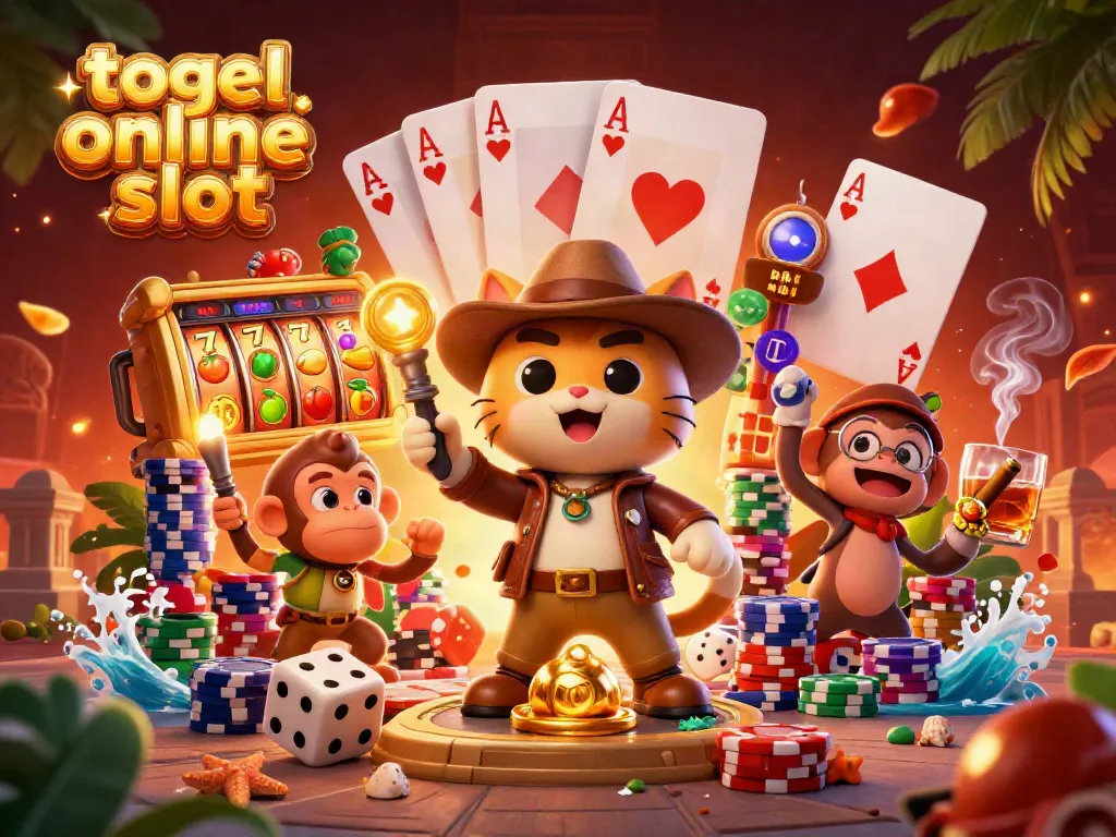 Menangkan pengalaman bermain togel online slot dengan penjelajah kucing yang menemukan artefak kasino emas dalam suasana penuh permainan.