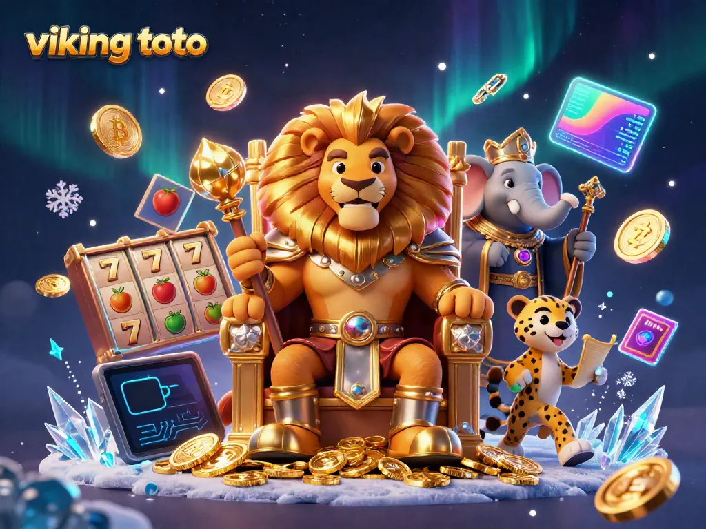 Engage with the thrilling world of viking toto through a vibrant casino atmosphere featuring royal characters.