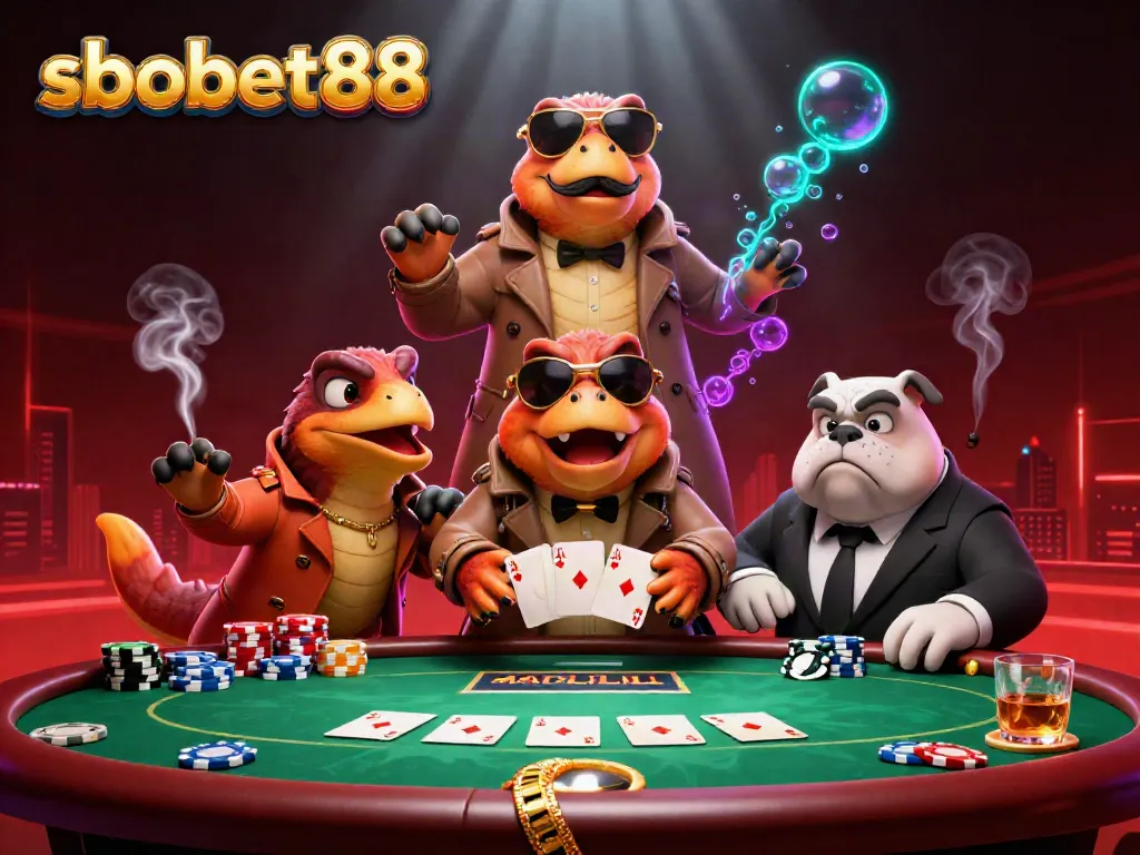 Engage in thrilling sbobet88 dynamics with raptors disguised in a trench coat at a VIP casino.