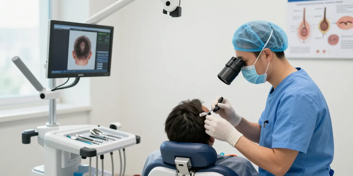 Hair transplant turkey cost: Professional clinic scene with advanced medical tools and patient undergoing treatment.
