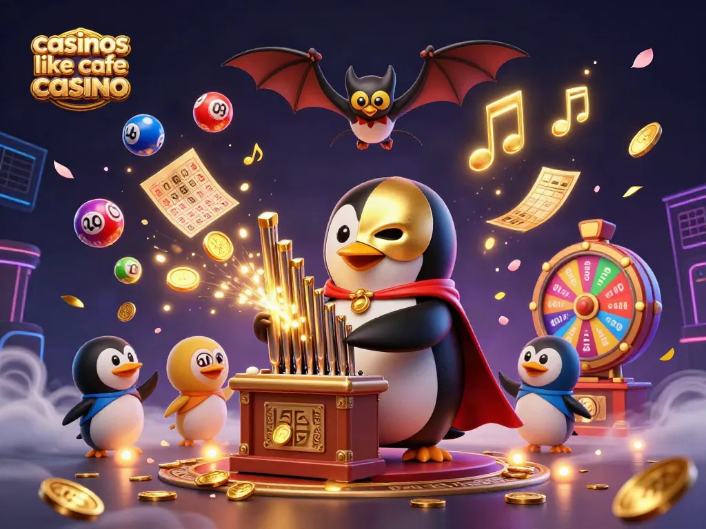Experience thrilling fun with casinos like cafe casino featuring animated characters celebrating wins and playing vibrant games.