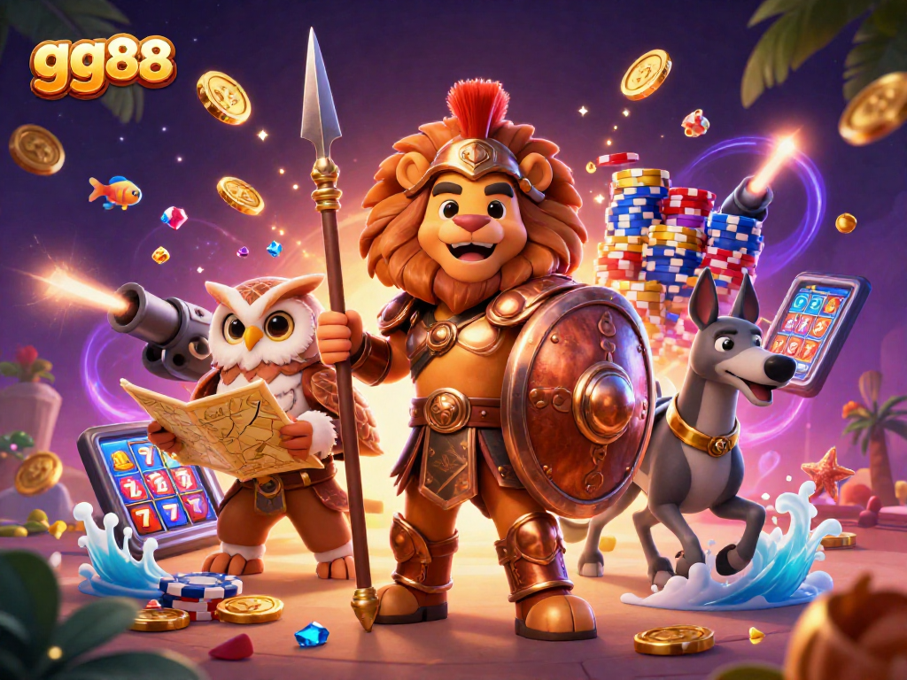 Dynamic scene capturing the excitement of gg88's fish shooting game with captivating 3D elements.