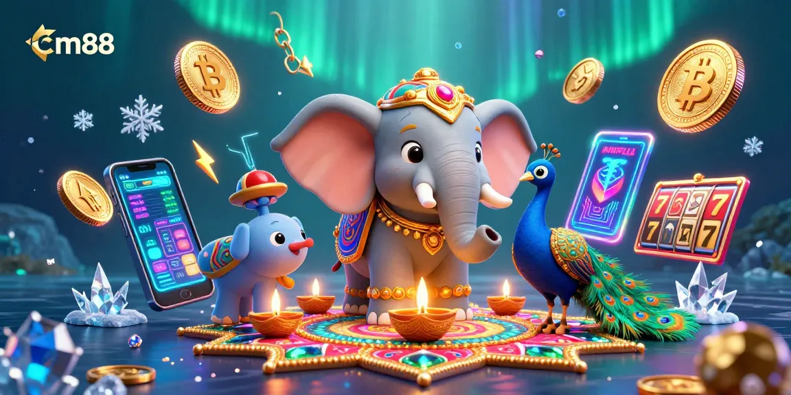 Play exciting games at cm88 with vibrant visuals, dazzling crypto, and traditional elements in a digital casino experience.