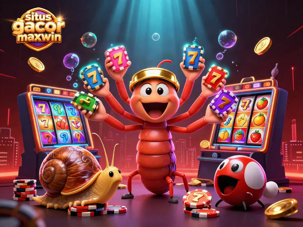 Experience winning strategies at situs slot gacor maxwin with a vibrant casino adventure featuring a cartoon dealer and high rollers.