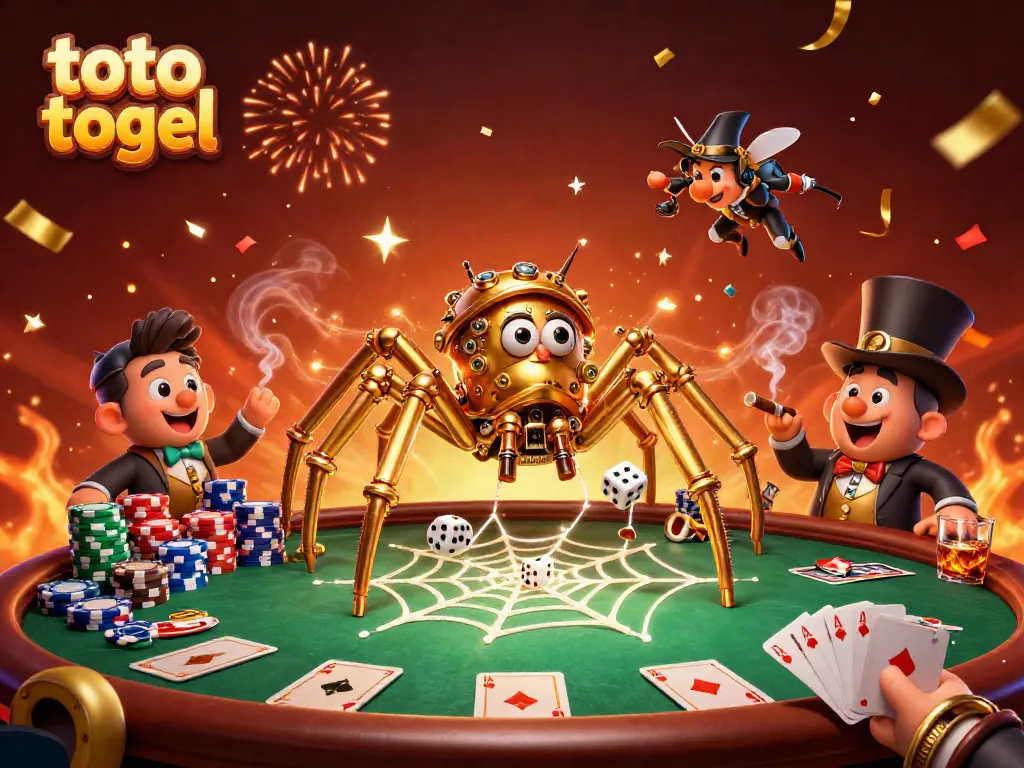 Experience thrilling toto togel gameplay in an engaging, whimsical casino-themed illustration.